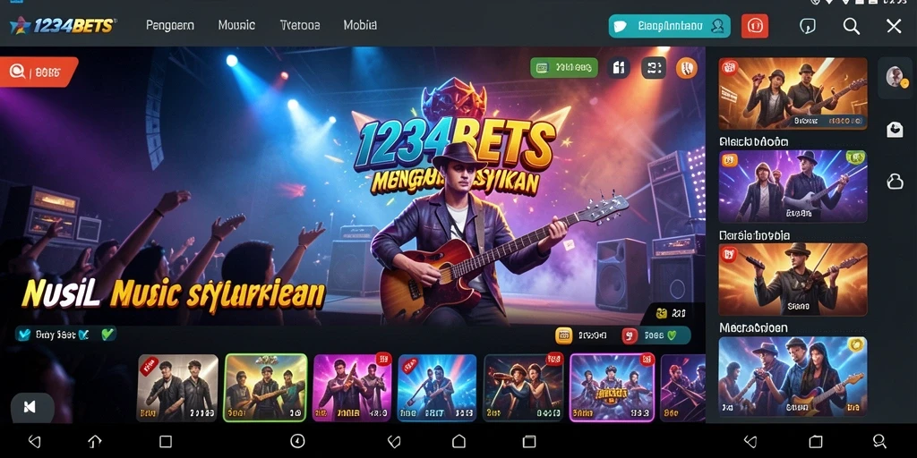 Screenshot gameplay <strong>1234BETS</strong> menampilkan interaksi seru dalam menikmati musik.