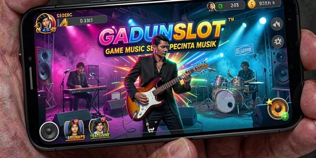 Screenshot GADUNSLOT menampilkan gameplay seru dengan musik yang memikat.
