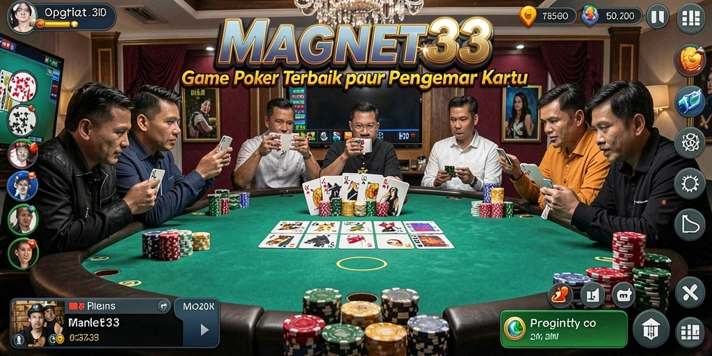 Tampilan gameplay Poker yang menegangkan di MAGNET33.