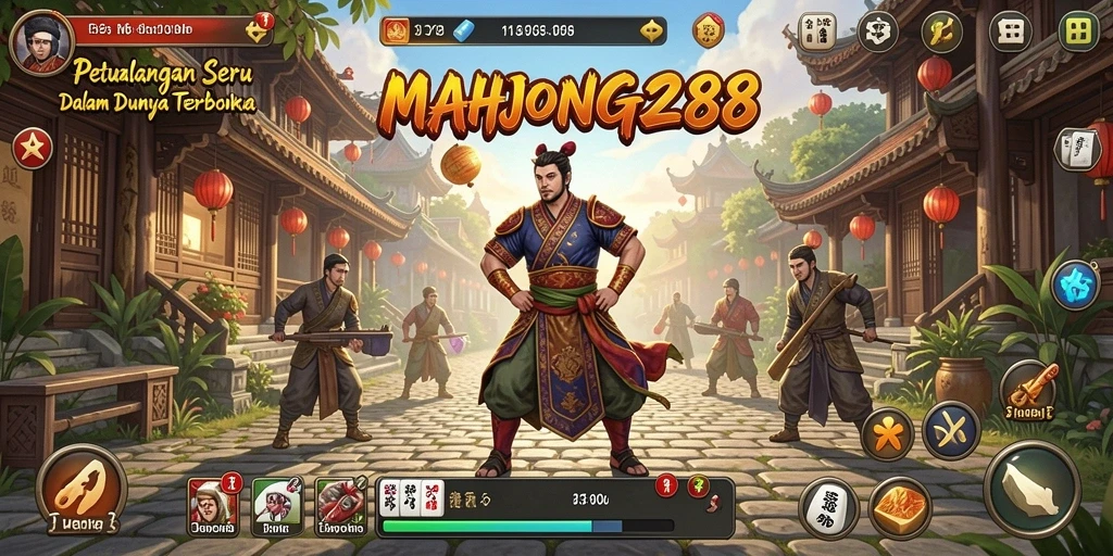 Tangkapan layar gameplay MAHJONG288 yang menunjukkan dunia terbuka yang luas.