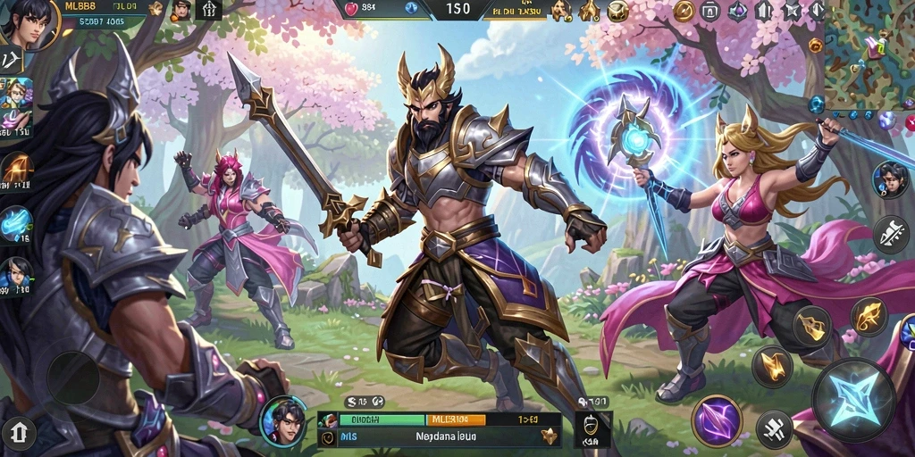 Screenshot gameplay MLBB8 menampilkan karakter dalam petualangan seru.