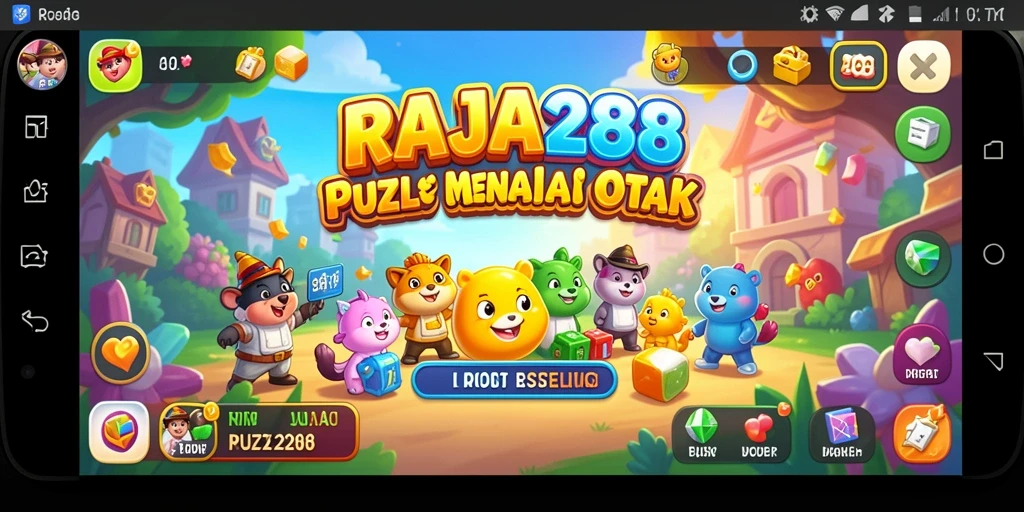 Tampilan gameplay RAJA288 yang menampilkan tantangan puzzle.