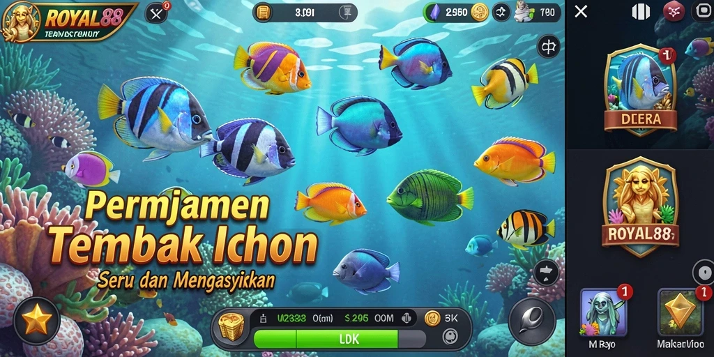 Tampilan gameplay seru dari ROYAL88 dengan aksi tembak ikan.