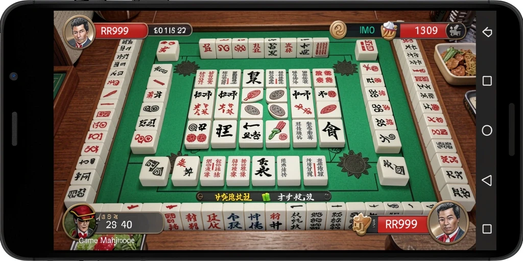 Gameplay menarik dalam RR999 saat mencocokkan ubin Mahjong.