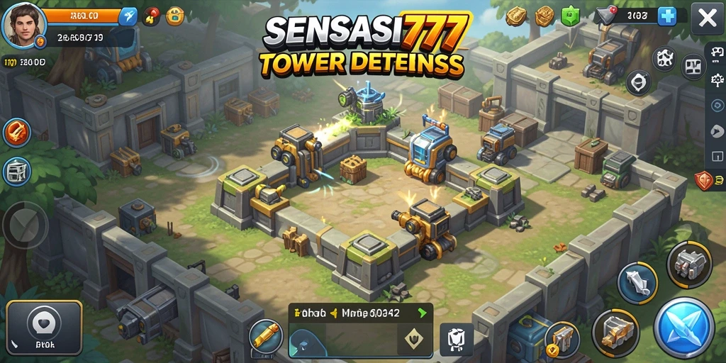 Tampilan gameplay SENSASI777 dalam Tower Defense yang menarik.